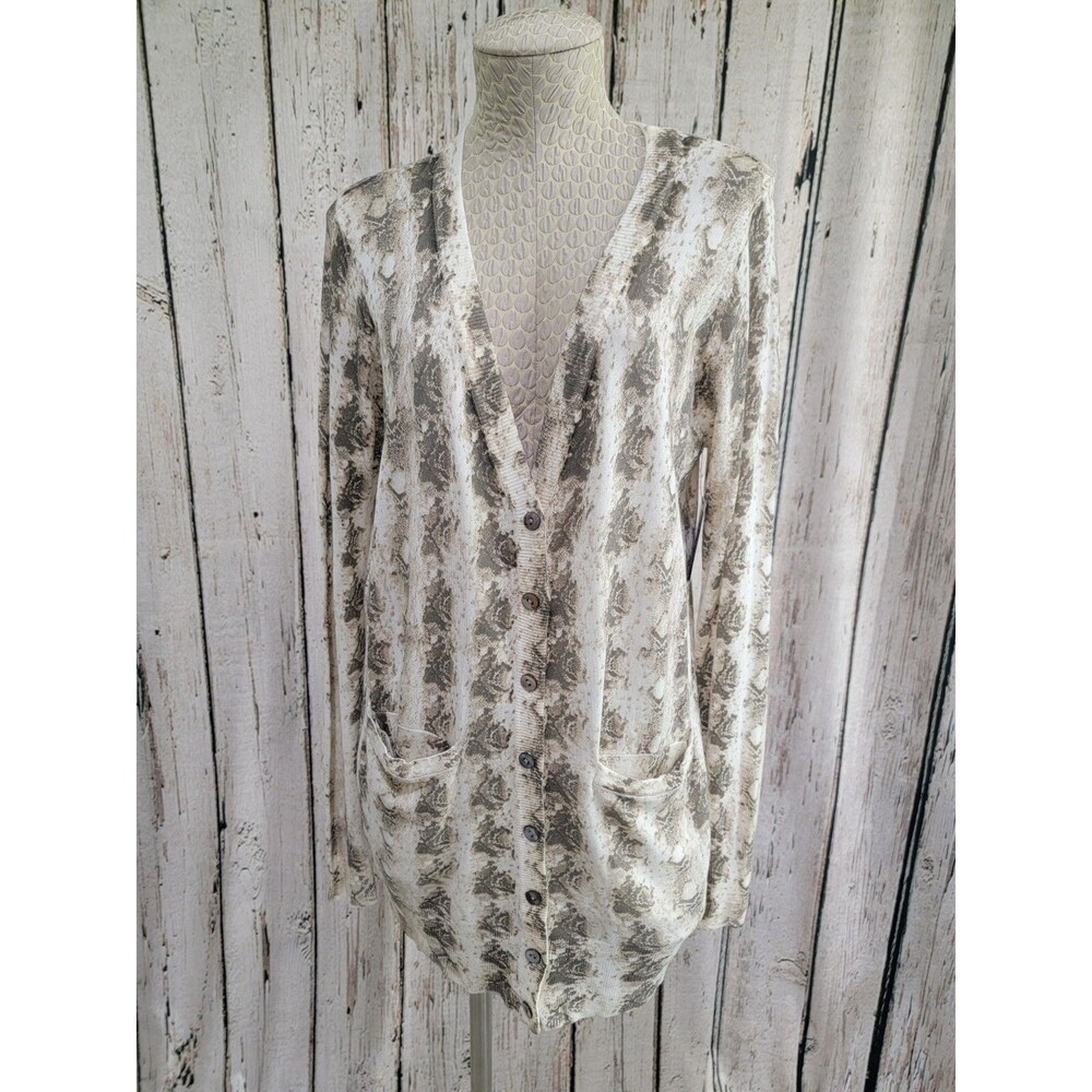 ODDY Python‎ Print Button Down Long Cardigan Sweater Women's M/L NEW NWT